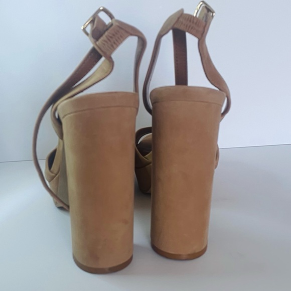 STEVE MADDEN - Platforms Tan Spring Block Heels - Picture 4 of 6
